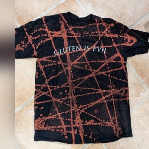 Artisan Handmade Gluten Is Evil bleached T-shirt Pre-washed adult S Unisex